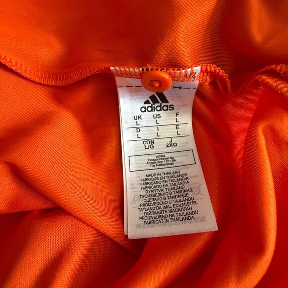 Adidas Men's Tennis Polo Shirt L Orange Jersey Primeblue Collared Short Sleeve - Picture 6 of 8